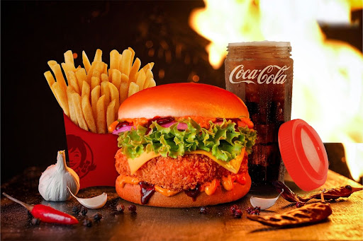 Spicy Veg Burger Meal