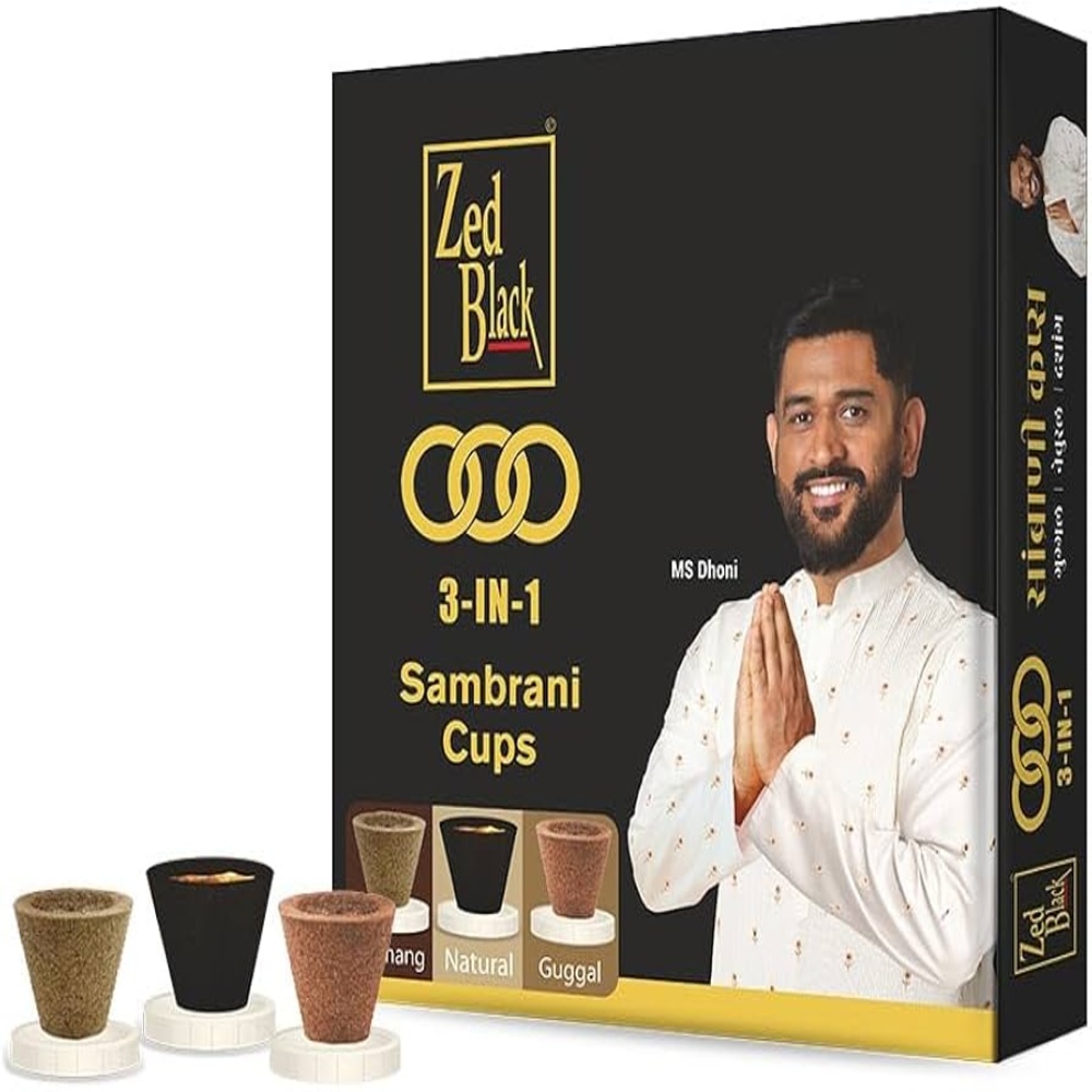 Zed Black 3 in 1 Sambrani Cups Sambrani
