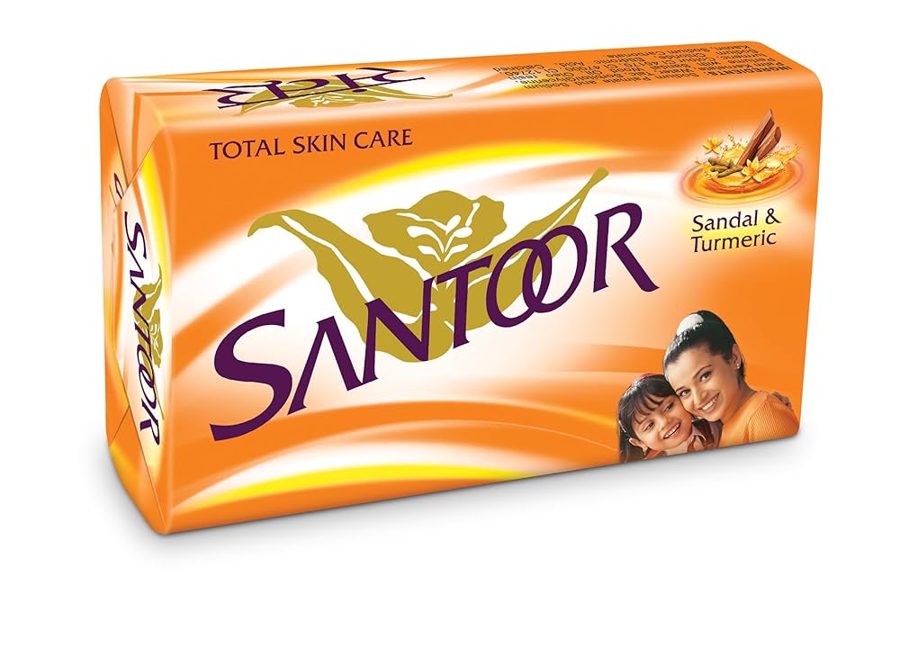 Santoor Skin Moisturizing Sandal and Turmeric  Bathing Soap (4N x 150 g)