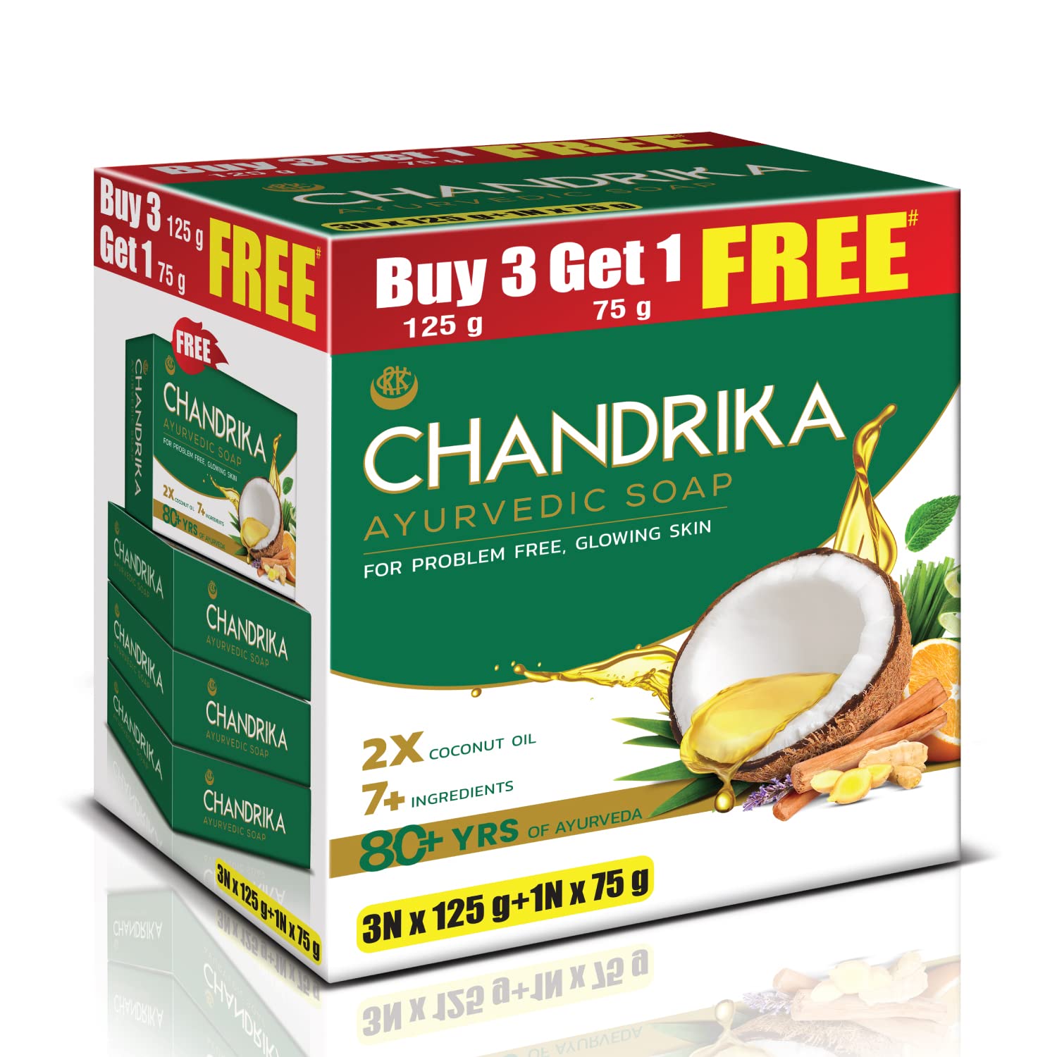 chandrika ayurvadic  (3N X 125 g)  +(1 x 75 g free)