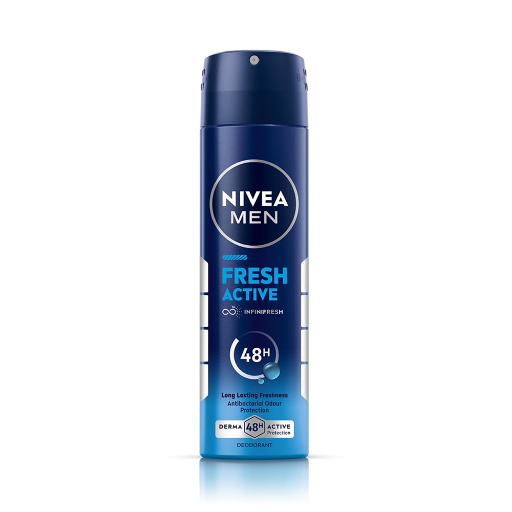 NIVEA Men Fresh Active Deodorant Spray, 150ml  Fresh, Lemon and Sandalwood Fragrance | Dermatologically Approved