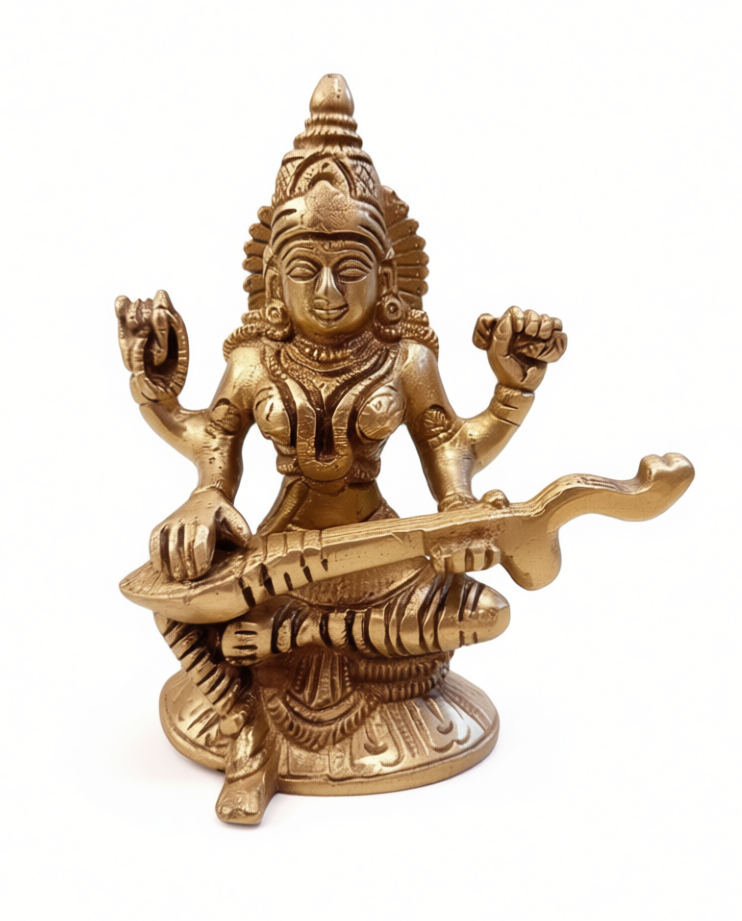 brass saraswathi silai  (size 4)