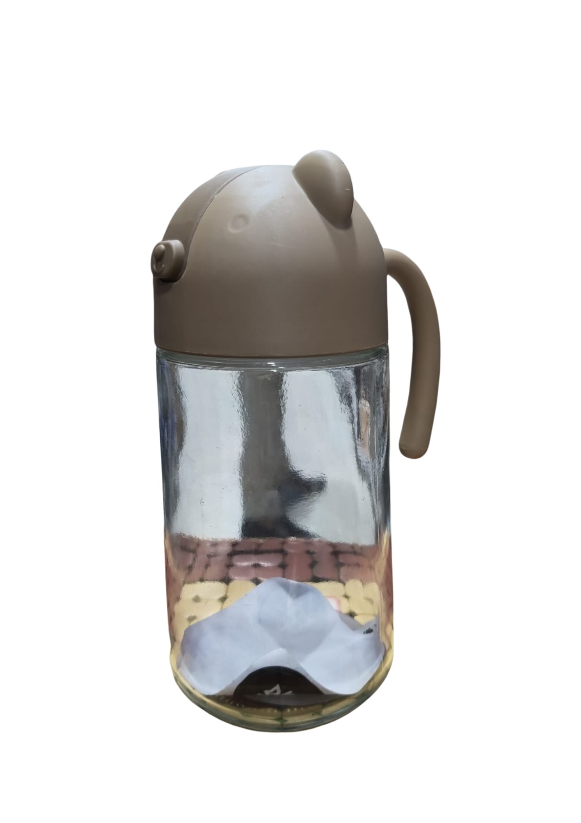 Glass oil dispenser bottle