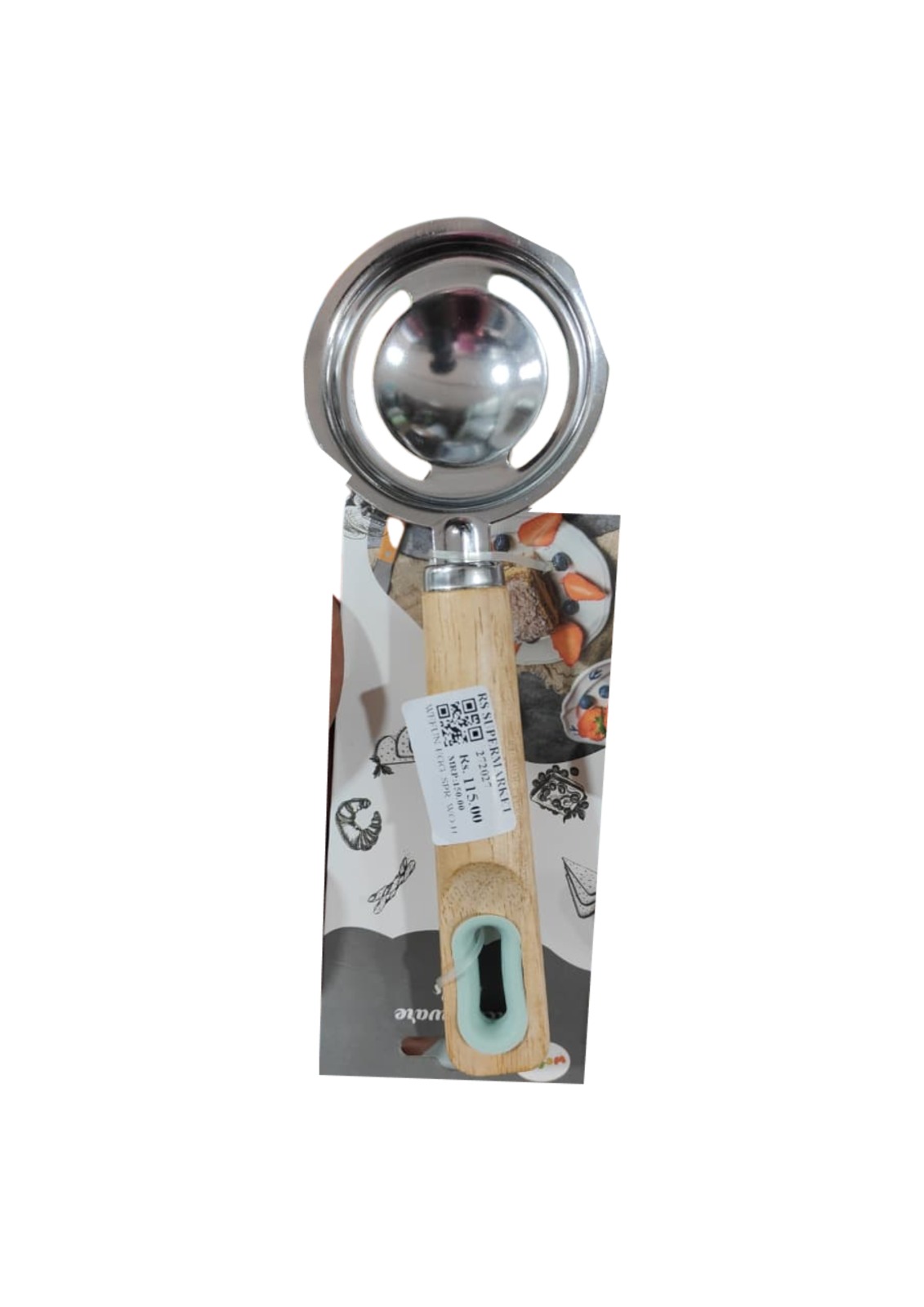 Stainless steel and wooden egg separator