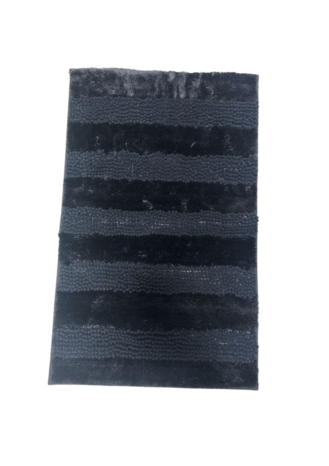 Striped microfiber bath mat